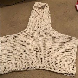 Bathing suit cover crop top